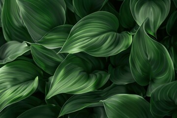 Poster - Close up of vibrant green leaves forming a lush, textured natural background, ideal for nature themed projects
