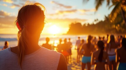 Sunrise yoga session ignites tranquility among beachside tourists