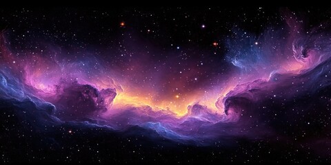 Wall Mural - surreal cosmic nebula space background with stars and ethereal lighting