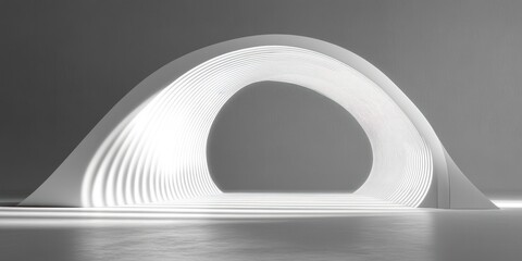 Aufkleber - Minimalistic Sculpture Display with Soft Lighting and Shadows for Beauty Product Promotion