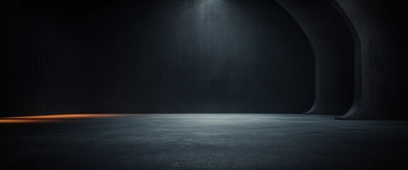 Poster - Abstract Black Background with Minimalist Texture and Dramatic Lighting for Modern Interior Design