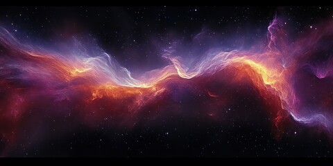 Wall Mural - vibrant cosmic nebula digital painting with panoramic equirectangular projection and hdri space back