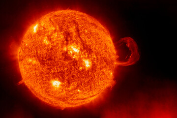 Wall Mural - sun on a dark background. elements of this image furnished by nasa