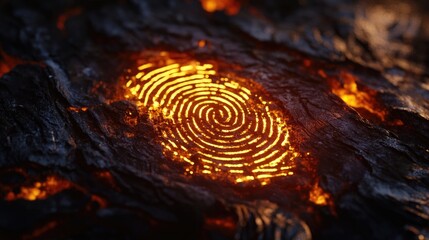 Poster - A glowing digital fingerprint representing secure business authentication.