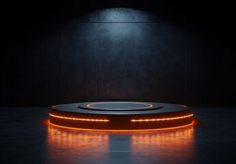 Aufkleber - Futuristic Display Podium with Glowing Lighting for Minimalist Product Showcase