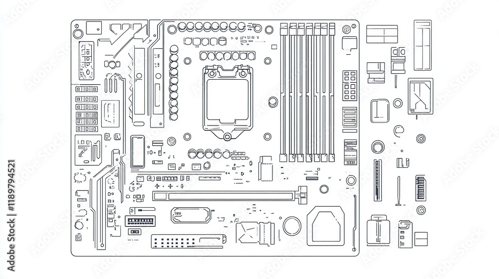 Detailed Computer Motherboard Diagram: A Comprehensive Guide to PC ...