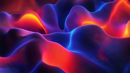 Poster - A stylized digital data flow in vibrant colors representing business information exchange.