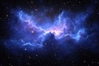 © bao - Interstellar Nebula in Blue and Purple Hues with Stars and Swirling Clouds