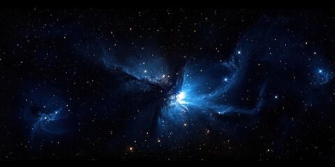 deep space nebula and stars photorealistic background in panoramic view