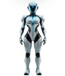 © shirophoto - A futuristic woman humanoid robot  isolate on white background