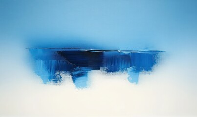 Aufkleber - Abstract Expressionism Bold Brush Strokes Pastel Blue Dramatic Lighting Shadows