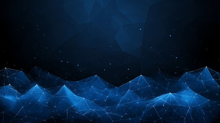 Wall Mural - abstract digital landscape: a mesmerizing abstract landscape rendered in deep blues and glowing cons