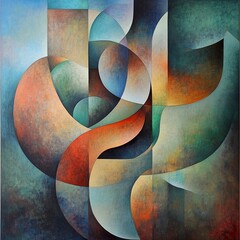 Canvas Print - Abstract Forms: A Contemplative Modern Painting