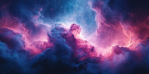 Wall Mural - Nebula and Stars Cosmic Landscape Abstract Space Art Equirectangular Projection HDRI Spherical Panorama