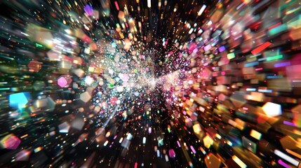 Poster - Experience a captivating digital vortex of vibrant fireworks exploding above the stunning skyline of Shanghai, creating a mesmerizing festive atmosphere.