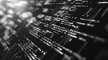 Abstract picture of binary code with digital technology style design with the coding data flowing show dynamic movement represent about programming by programmer or problem solve by encryption. AIG53.