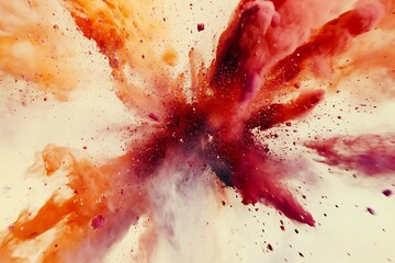 Explosion of colorful powder isolated on white background. Abstract colorful background