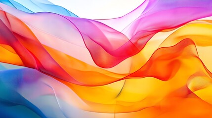Poster - Colorful Abstract Waves Create a Vibrant Visual Display With Flowing Shapes and Gradients in a Bright Background