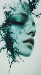 Wall Mural - Abstract Female Portrait: Dreamlike and Ethereal