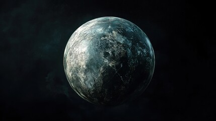 Wall Mural - a darkened celestial body in the vastness of space: a striking digital rendering of an alien planet