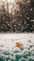 Wall Mural - Winter Wonderland  Snowfall  Leaf  and Sparkling Snow