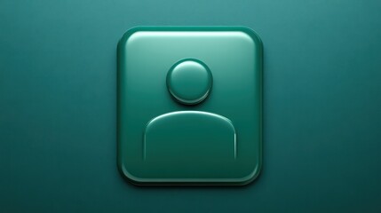 Poster - Green button with person icon, user interface element for interactive digital design