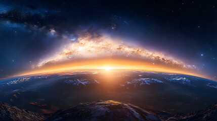 Wall Mural - landscape featuring the milky way galaxy at night