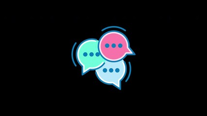 Poster - Colorful chat bubbles symbolizing communication in a modern style.