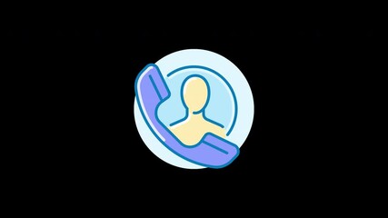Poster - A simple cartoon illustration of a person on a phone call set against a flat background.