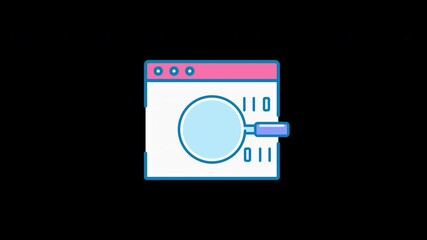 Poster - A simple flat design of a washing machine interface with a circular washing drum and controls, featuring a modern and clean aesthetic.