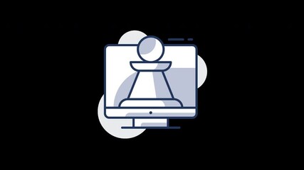 Poster - A stylized chess piece displayed on a computer screen, representing strategic thinking and online gaming.