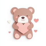 cute teddy bear holding heart, perfect for Valentine Day gifts