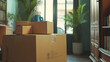 © mahamad - Moving cardboard boxes and cleaning items for relocating to a new home