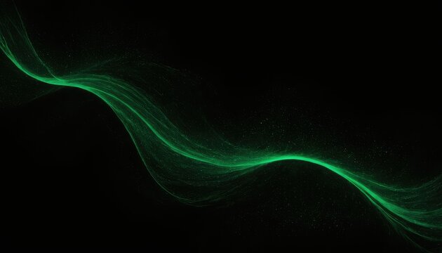 Green abstract wave. Magic line design. Flow curve motion element. Neon gradient wavy illiustration.
9