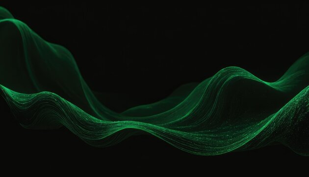 Green abstract wave. Magic line design. Flow curve motion element. Neon gradient wavy illiustration.
8