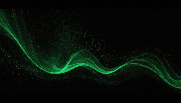 Green abstract wave. Magic line design. Flow curve motion element. Neon gradient wavy illiustration.
6