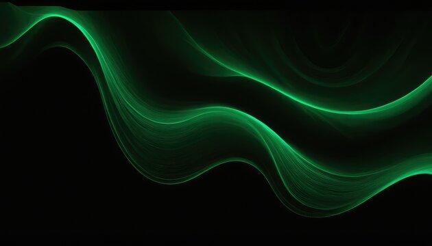 Green abstract wave. Magic line design. Flow curve motion element. Neon gradient wavy illiustration.
2
