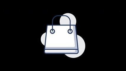 Poster - Minimalist shopping bag illustration on a stylized background.
