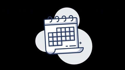 Poster - A simple calendar illustration featuring a spiral binding and minimalistic design.