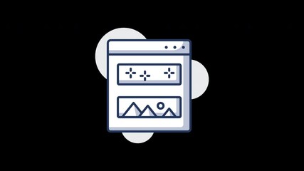 Poster - A flat concept of a web design interface showcasing placeholder graphics and text fields.