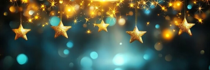 Wall Mural - Capturing the essence of Christmas and New Year with a starry night backdrop.