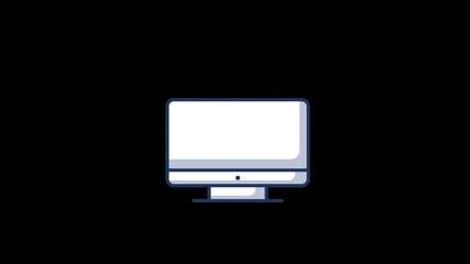 Poster - A minimalist cartoon illustration of a computer monitor with a blank screen.