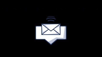 Poster - A stylized envelope icon with communication waves, representing messaging.