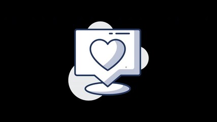 Poster - A minimalist design showing a heart symbol inside a speech bubble representing online love or support.