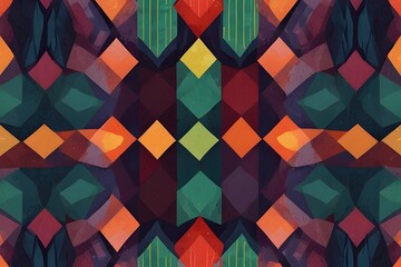 Wall Mural - Abstract colorful hipster pattern wallpaper with combination of multiple colors geometric background illustration. Generative AI