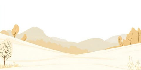 Autumnal hills landscape, pastoral scene, calm background, website banner