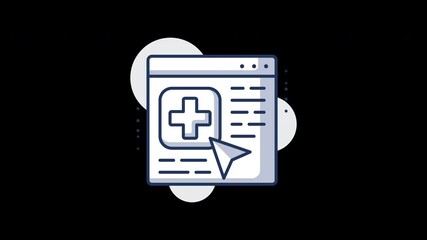 Aufkleber - A digital interface representation with a medical cross symbol, conveying a healthcare concept in a modern style.