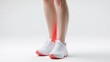 © admin_design - Woman with red ankle pain, understanding causes, symptoms and treatment options for foot heel discomfort