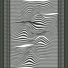 Poster - Striped art or texture with horizontal distortions and vertical seams.