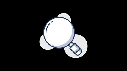 Poster - A simple illustration of a magnifying glass with a minimalist design on a flat background.